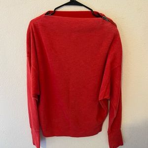 Wide neck long sleeve top